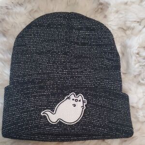 Pusheen Black and Gray Kids Beanie with Cat Patch
